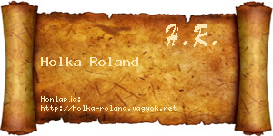 Holka Roland névjegykártya